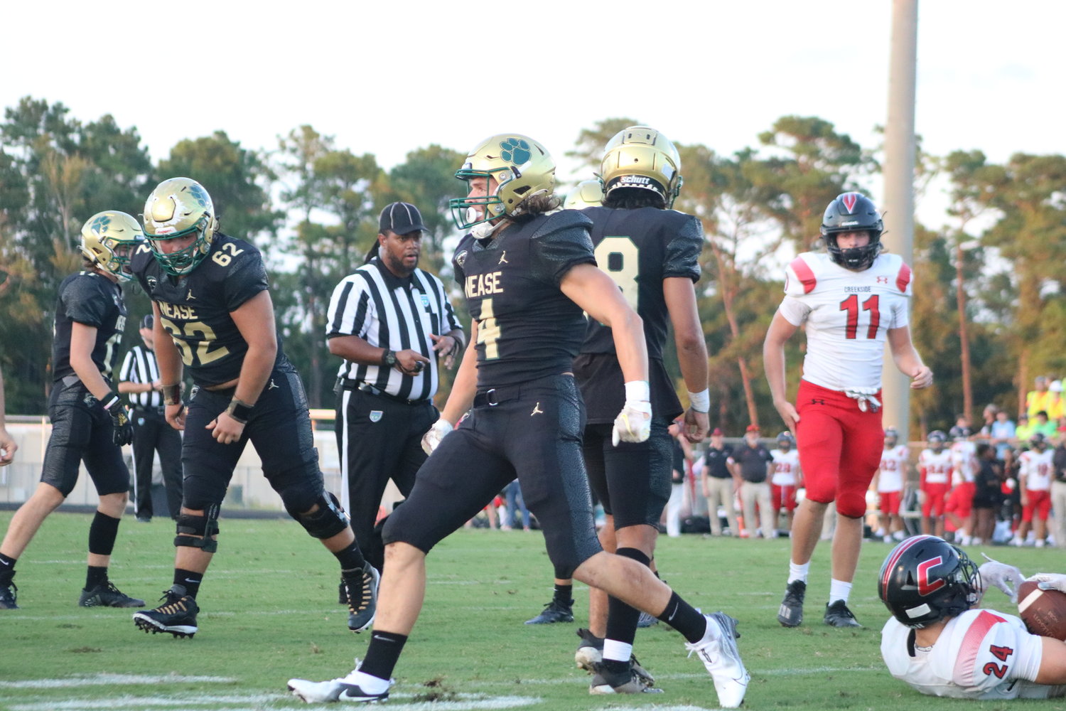 Ben Bogle (No. 4), Cameron Helt (No. 62) and rest of the Nease defense will be tested when they go up against Orange Park’s offense and running back JoJo Restall Sept. 10.
